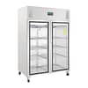 Polar GH219-A 1200L Upright Glass Door Fridge with GN 2/1 Compatibility and LED Display