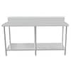 Kitchen Knock 620328 stainless steel work bench with splashback & undershelf 2100×800×900+150mm
