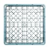Vogue F614 glass rack with 36 compartments, 500mm, grey plastic – top view, Australia