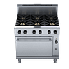 Waldorf RN8610GC 6 Burner Gas Range with GN2/1 convection oven, ideal for high-demand commercial kitchens