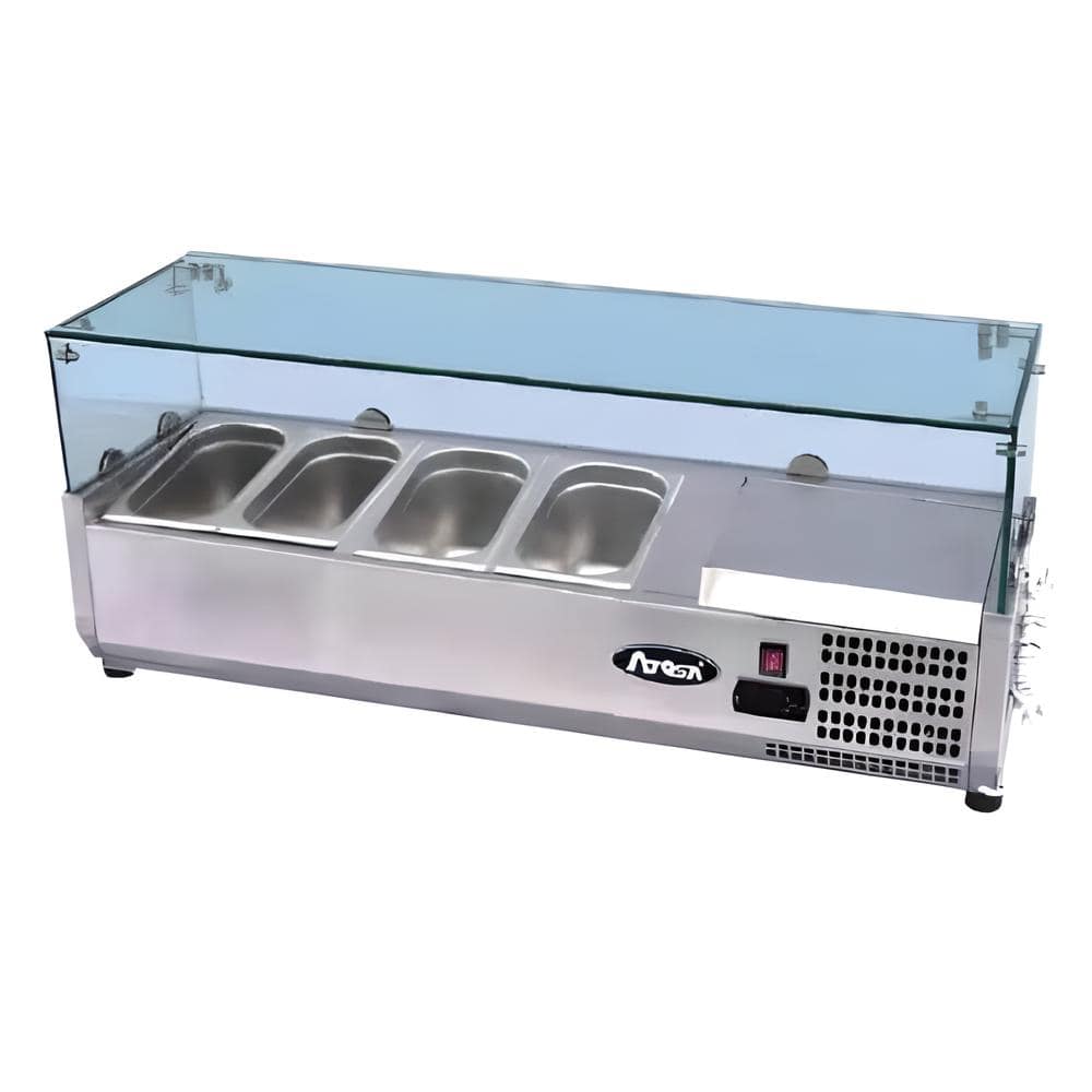 Atosa ESL3880 countertop salad bar with sneeze guard and Dixell controller 1205mm