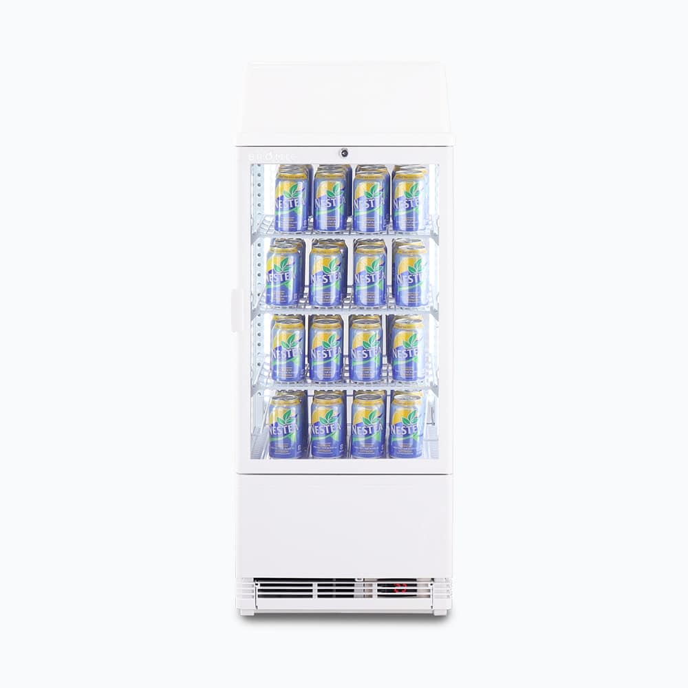 Bromic 78L Countertop Display Fridge - Flat Glass, Super-Efficient CT0080G4LW-NR