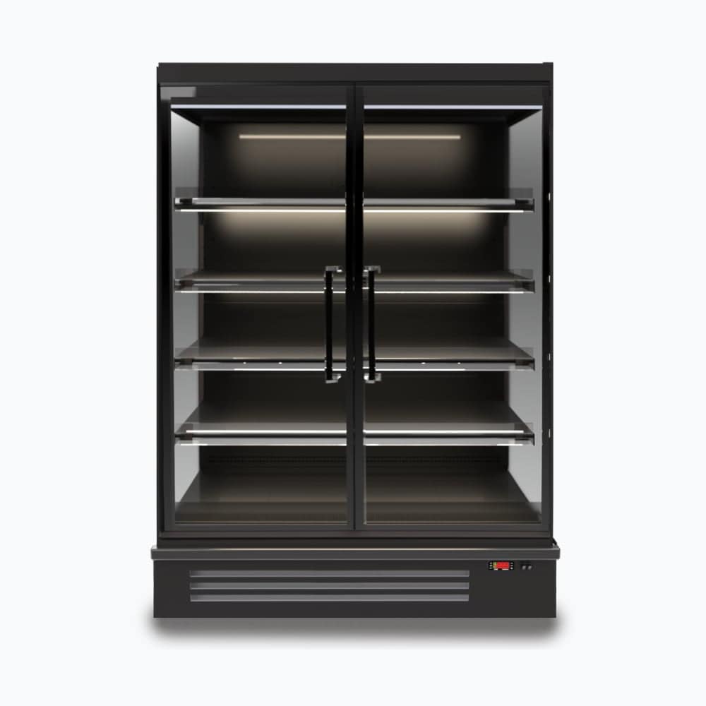 Bromic FHM1250HD-NR 814L full-height multideck display fridge with hinged glass doors