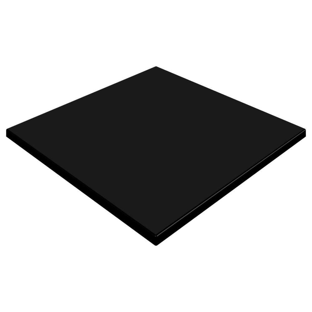Furnlink Werzalit Duratop 600mm Black Square Tabletop - Compact & Durable