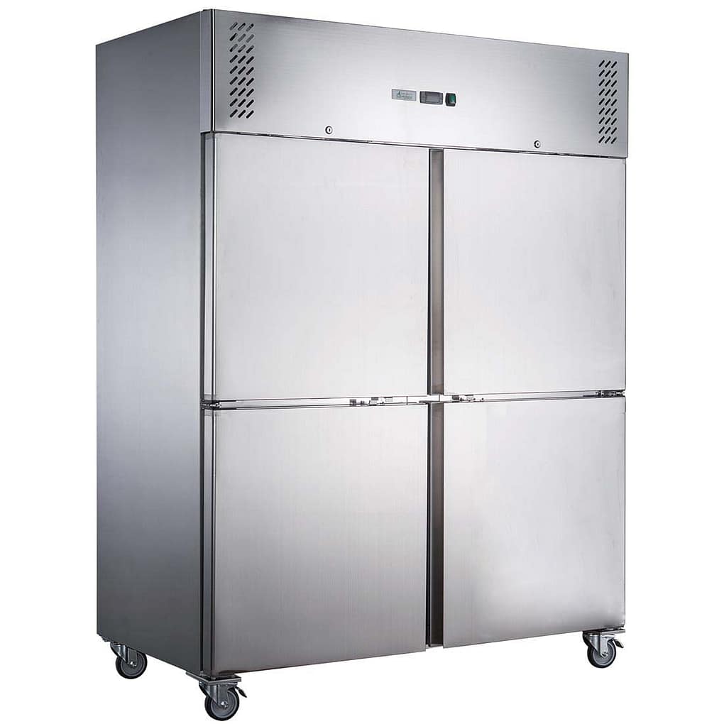 FED-X XURF1410S2V Four Door Stainless Steel Upright Freezer with 1410L Capacity