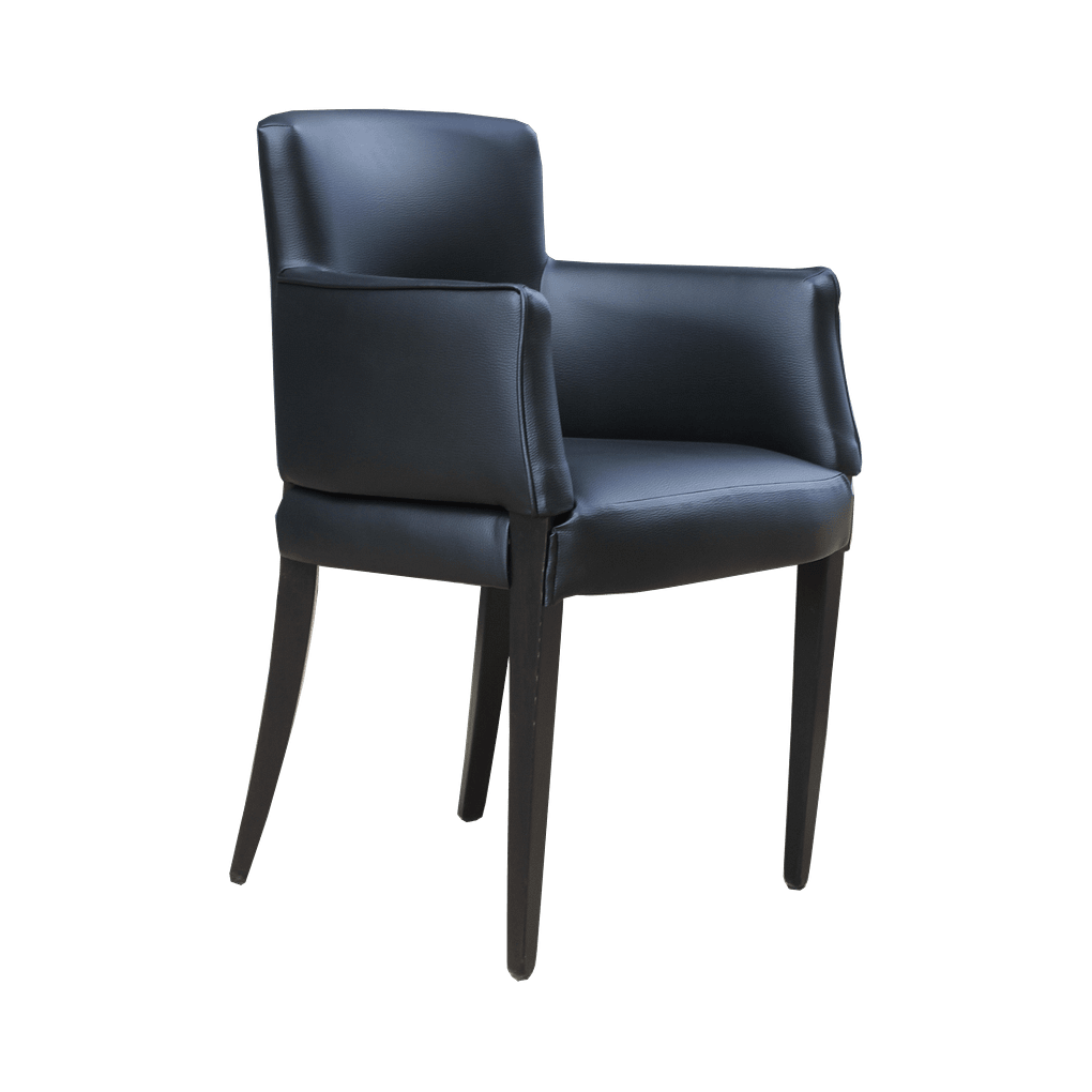 Omega Arles Armchair - Black Dolaro Vinyl - Wenge H