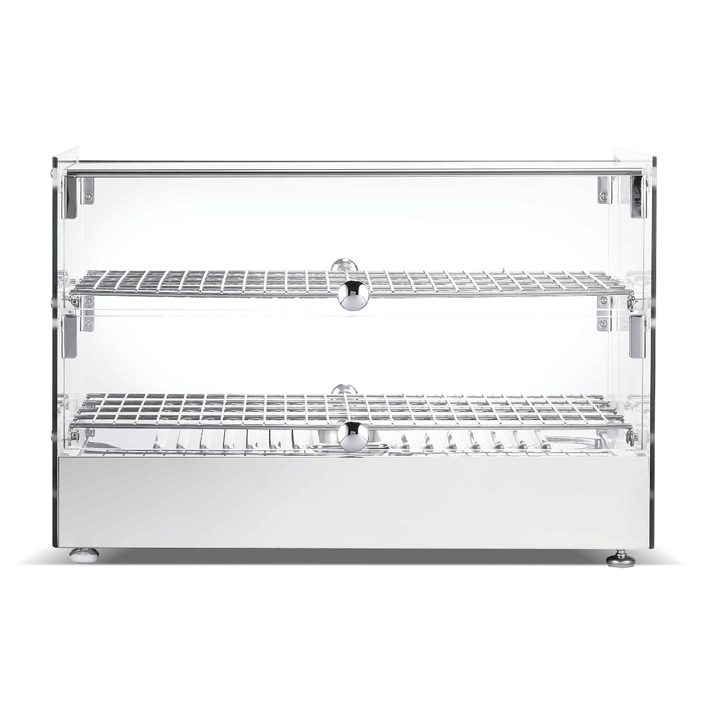 Bonvue HSW-50 countertop self-service heated food display with straight glass and chrome shelves