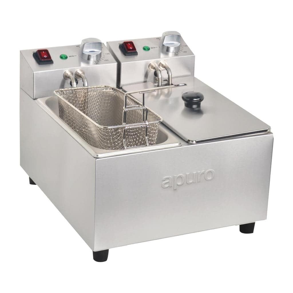 Apuro DB203-A Twin Tank Countertop Fryer – 2×3L | KW Commercial Kitchen - Image 3