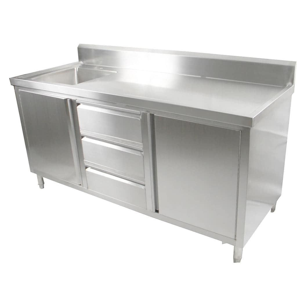 FED SC-6-1500L-H Stainless Steel Sink Cabinet – Left Bowl, 1500mm - Image 2