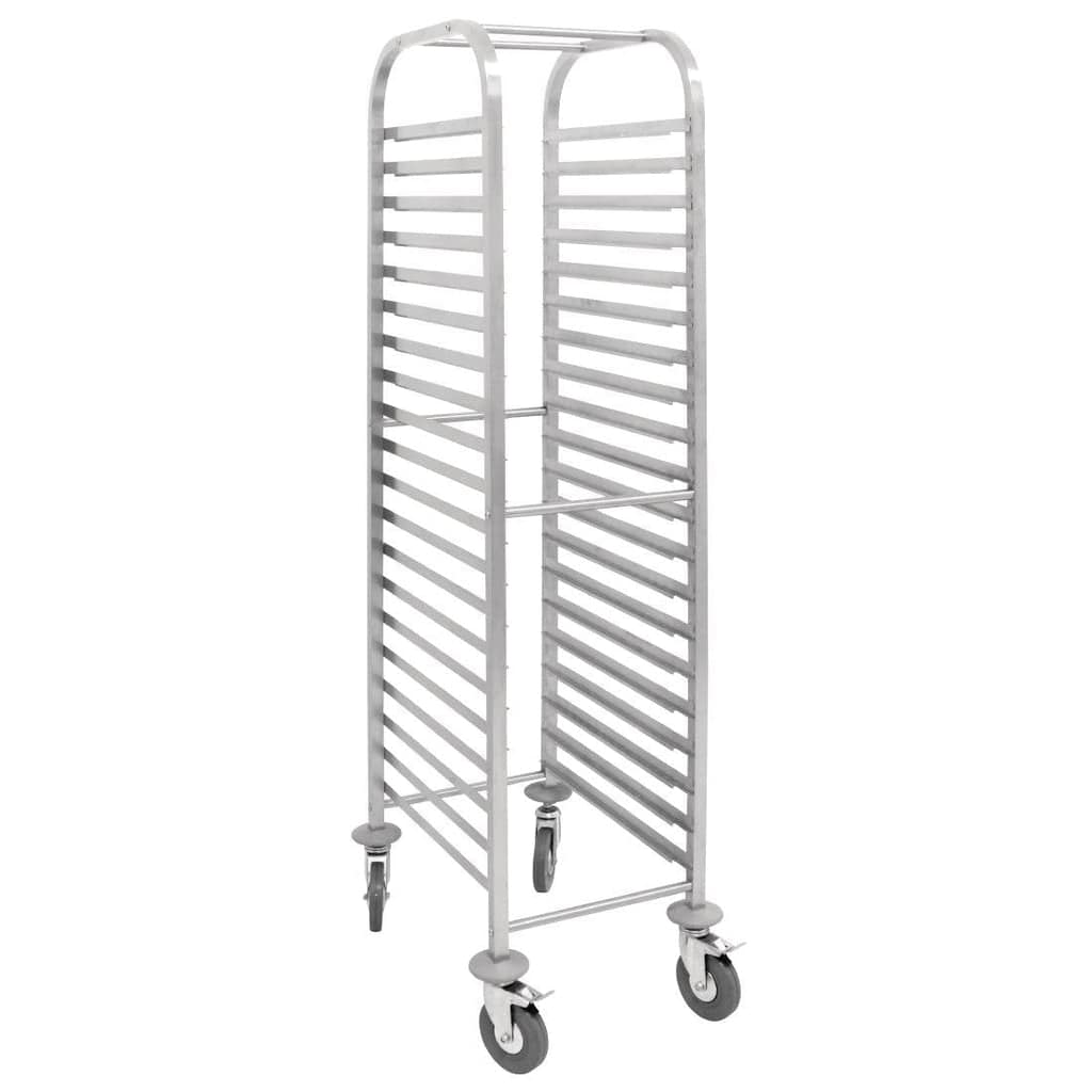 Vogue U376 Gastronorm Racking Trolley – 20 Level Stainless Steel, 1/1 GN Compatible - Image 3