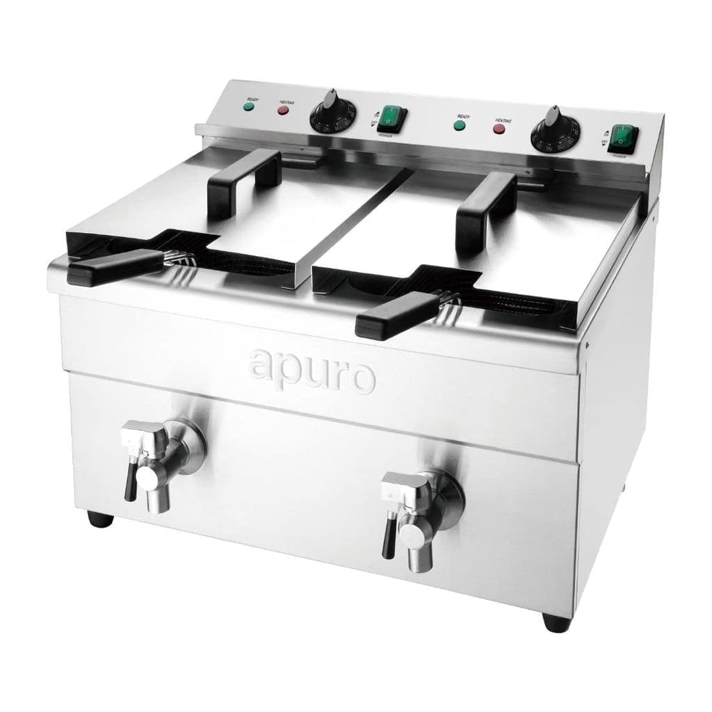 Apuro CT012-A Double Induction Fryer - 2x7.5ltr - 2x3kW - Image 2