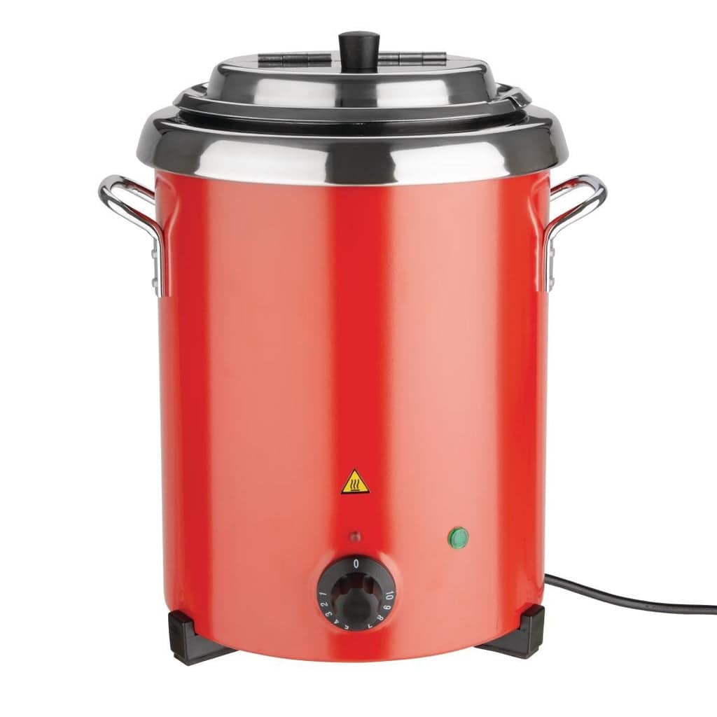 Apuro GH227-A red soup kettle 5.7L with carry handles, thermostatic control, stainless steel lid – Australia