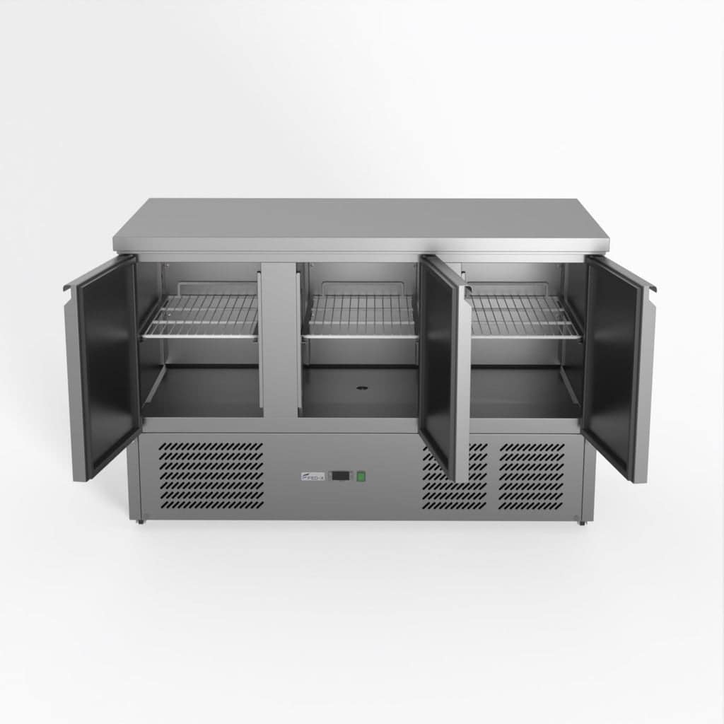 FED-X XGNS1300B Three Door Compact Workbench Fridge – 368L, GN1/1, R290 - Image 2