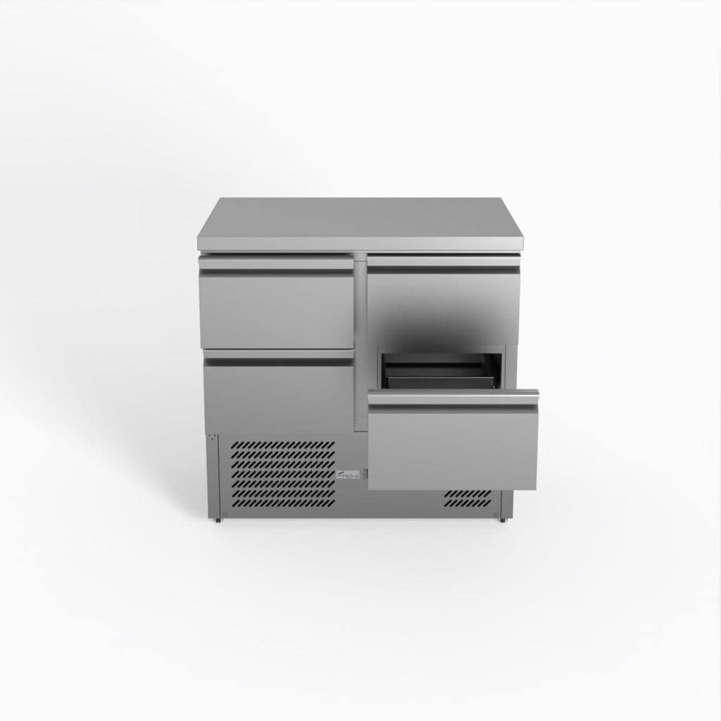 FED-X XGNS900-4D Four Drawer Compact Workbench Fridge – 240L, GN1/1 - Image 2