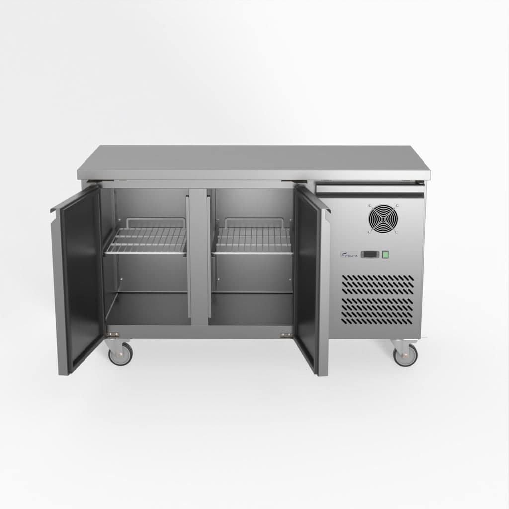 FED-X XUB6C13S2V Two Door Bench Fridge – 228L, Fan Forced, R290 - Image 2