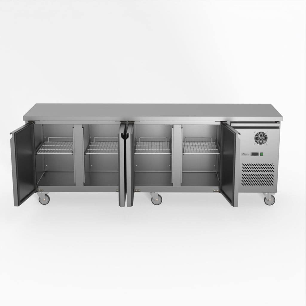 FED-X XUB6C22S4V Four Door Stainless Bench Fridge – 449L, Fan Forced, R290 - Image 2