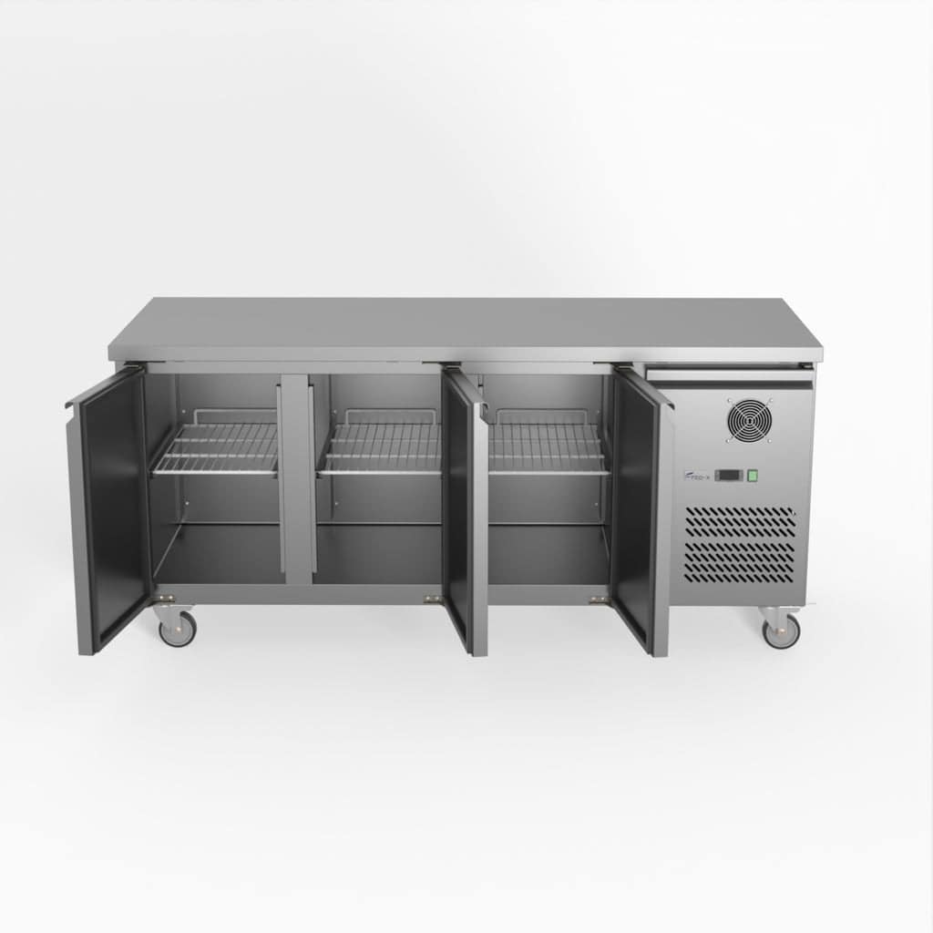 FED-X XUB7C18S3V Three Door Stainless Workbench Fridge – 417L, Fan Forced - Image 2