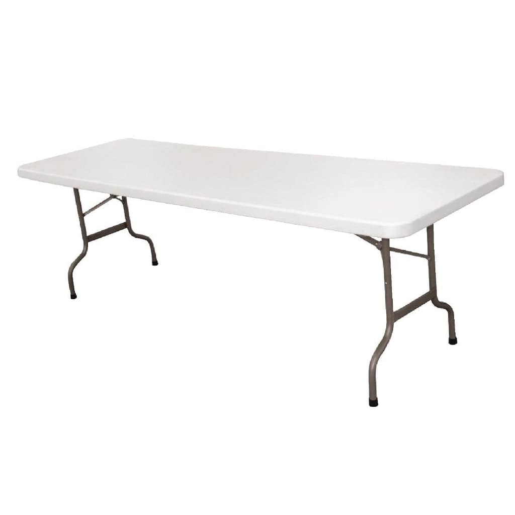 Bolero CF375 8ft folding table with polyethylene top and steel frame, 2430mm, heavy duty – Australia