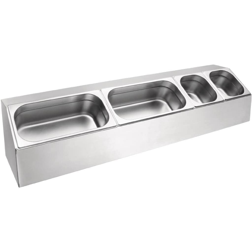 Vogue CP542 long stainless steel gastronorm pan rack 975mm, buffet display holder for GN trays – Australia