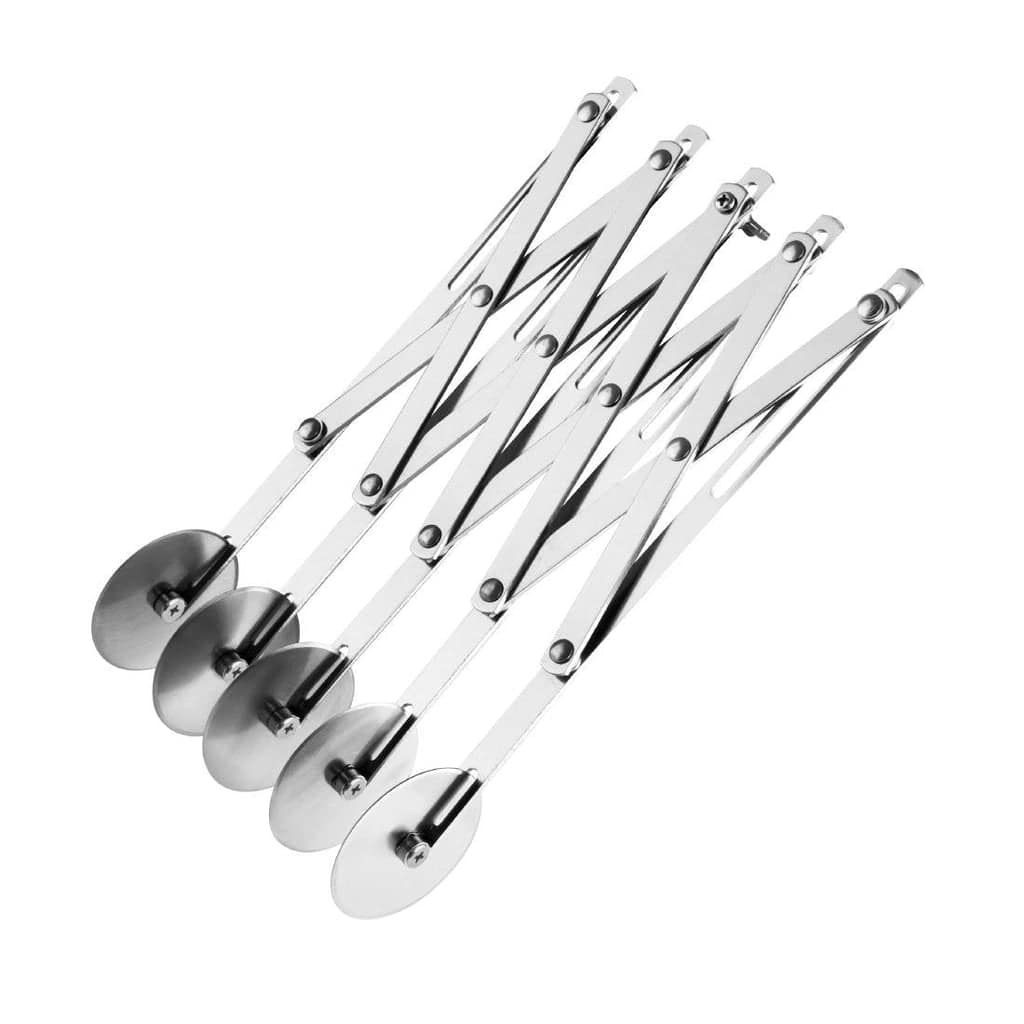 Vogue CS850 Stainless Steel 5-Wheel Dough Cutter – 55mm Wheels, Expandable Frame, Dishwasher Safe