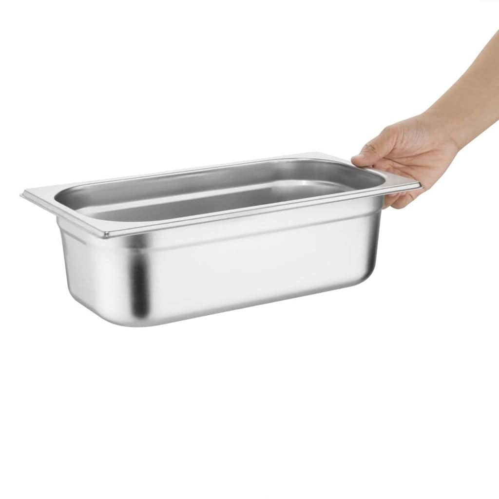 Vogue CU514 Heavy Duty Stainless Steel Gastronorm Pan 1/3 – 100mm Deep - Image 2