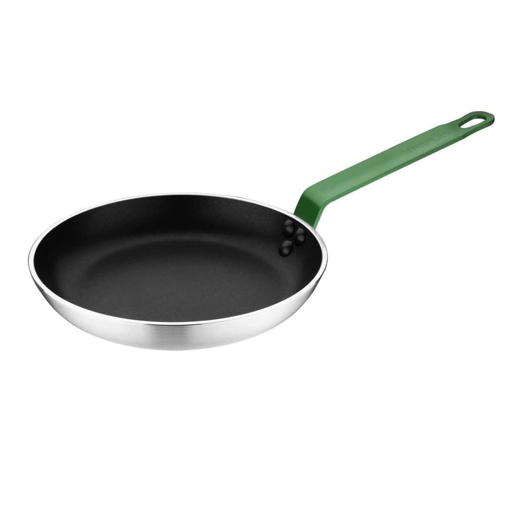 Hygiplas HT962 240mm Aluminium Frying Pan – Teflon Platinum Plus, Green Handle - Image 3