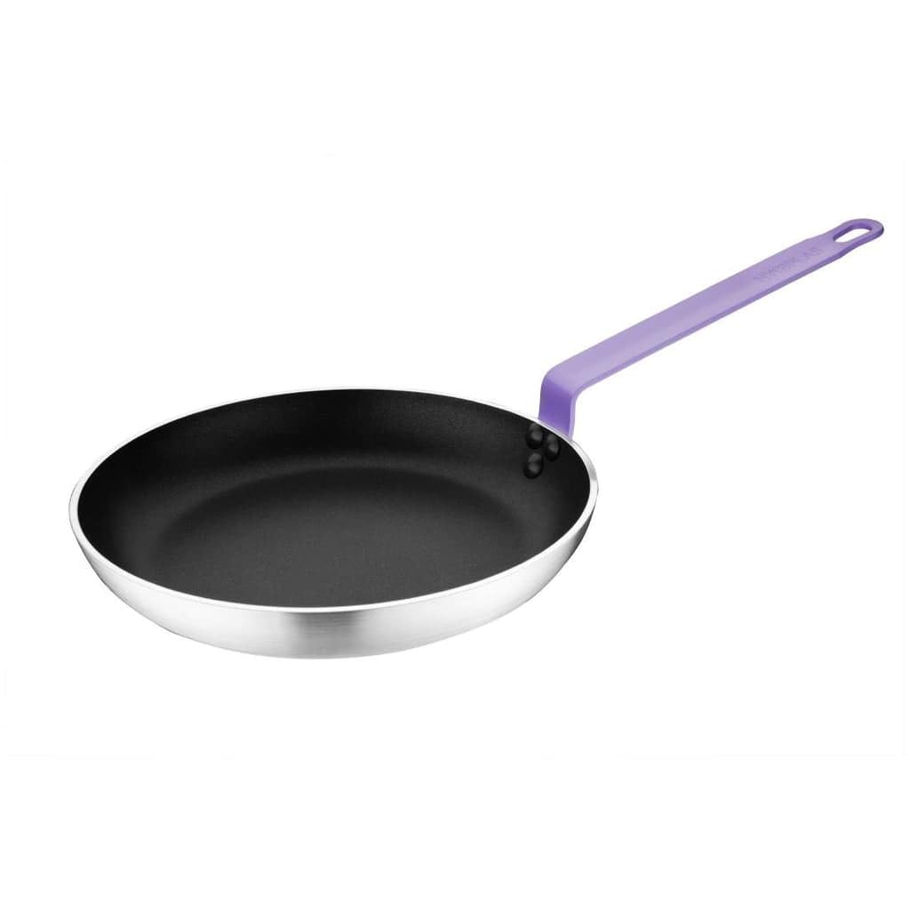 Hygiplas Non Stick Teflon Aluminium Frying Pan with Purple Handle 280mm (FB478)