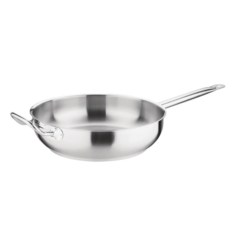 Vogue FB699 stainless steel sauté pan 300mm, 5.1L, welded handle, induction compatible – Australia