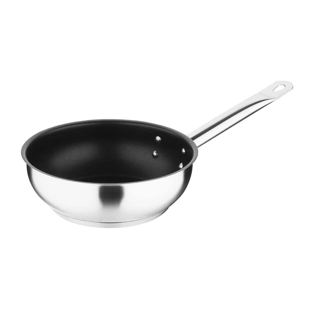 Vogue FC098 Stainless Steel Sauté Pan – 200mm, Non-Stick - Image 3