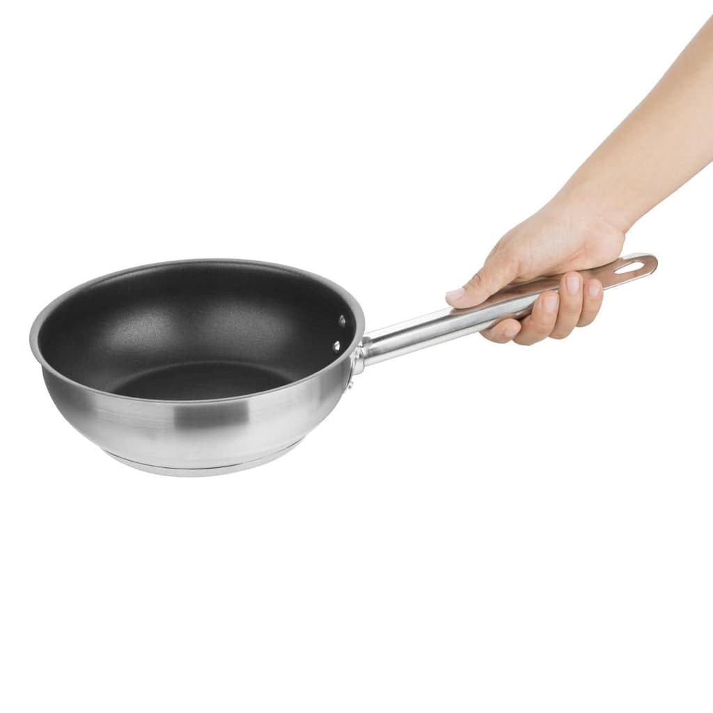 Vogue FC098 Stainless Steel Sauté Pan – 200mm, Non-Stick - Image 2