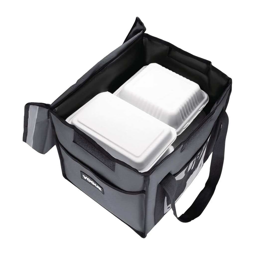 Vogue FR225 Insulated Folding Delivery Bag – Grey 380mm | KW - Image 2