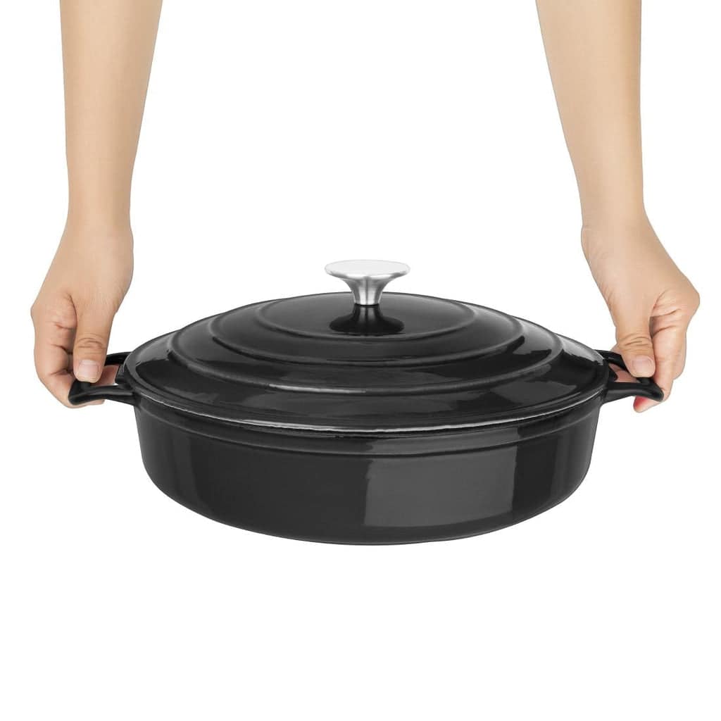 Vogue Saute Pan Round Black - 280mm 3.5Ltr - Image 2