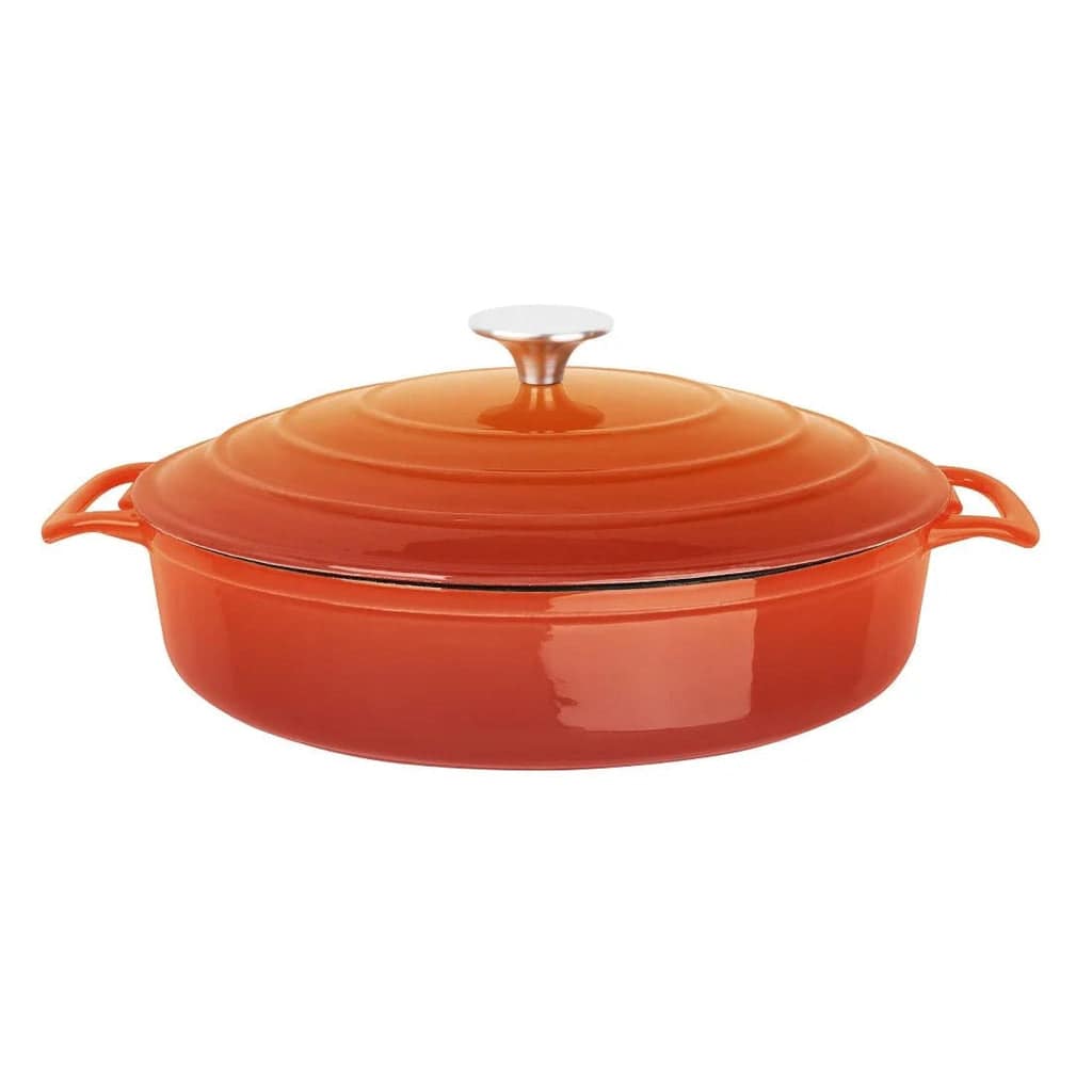 Vogue FS478 round cast iron sauté pan 280mm orange 3.5L induction compatible – Australia