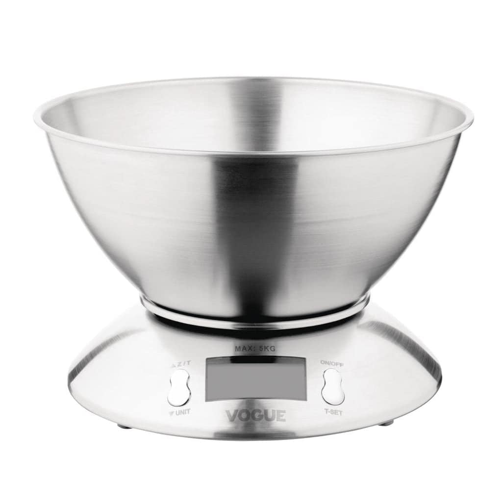 Vogue Digital St/St Bowl Scale 5kg Grad 1g kg/lbs - Image 3