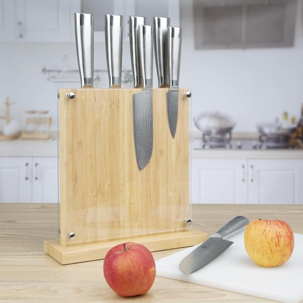 Vogue Magnetic Knife Block Bamboo - 290x270x120mm 11 1/2x 10 1/2x 4 3/4" - Image 2