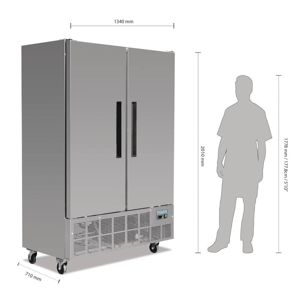 Polar G-Series GD880-A Upright Slimline Freezer – 960L Double Door | KW - Image 3