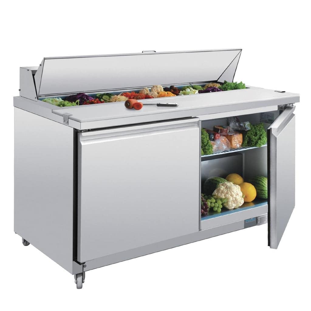 Polar U-Series Double Door Prep Counter Fridge - 527Ltr - Image 3