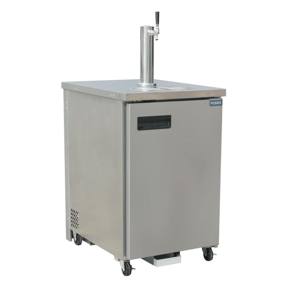 Polar GE632-A G-Series direct draw beer dispenser with 1 keg and 1 tap, stainless steel, 612mm wide – front view, Australia