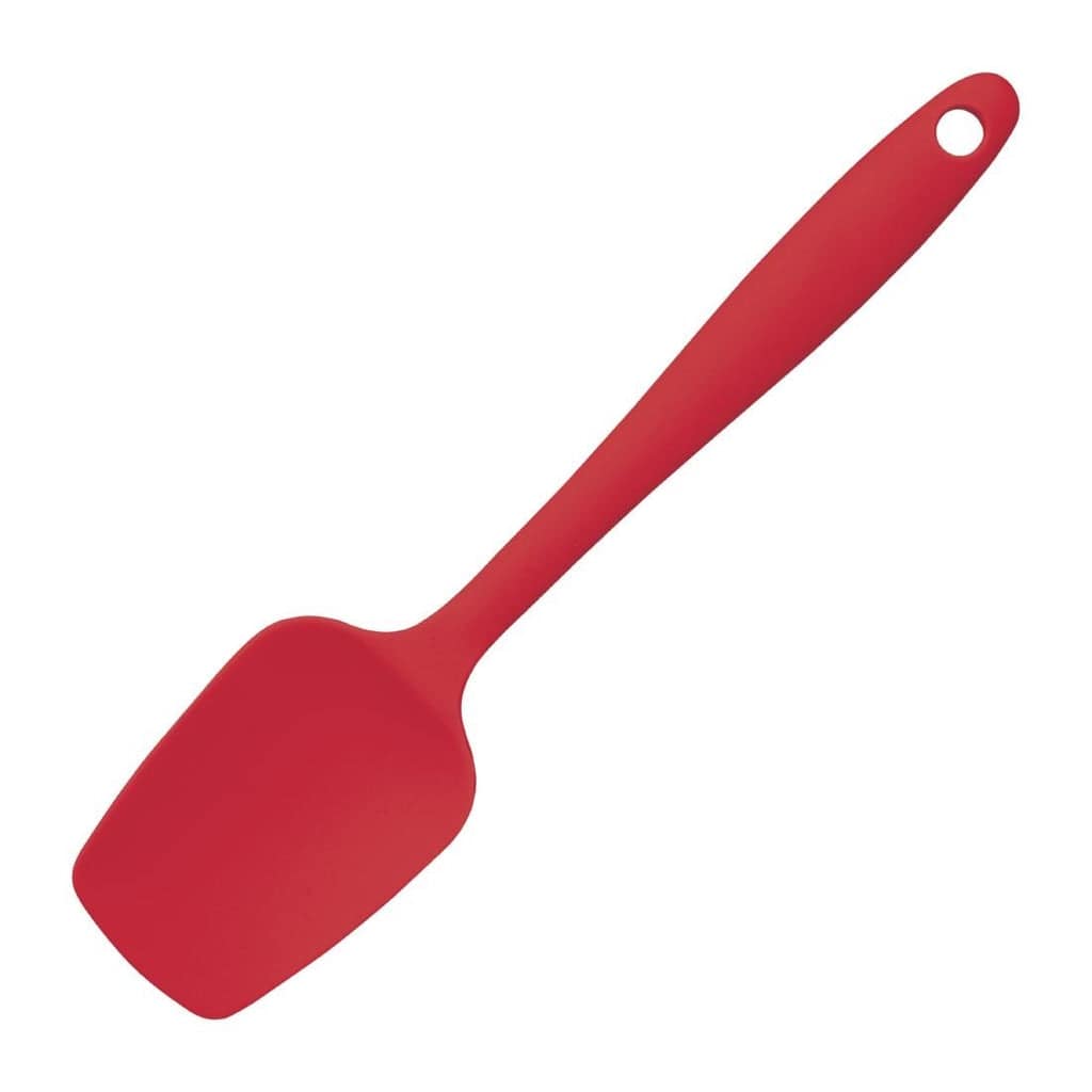 Vogue Silicone High Heat Mini Spoonula Red - 200mm 8" - Image 2
