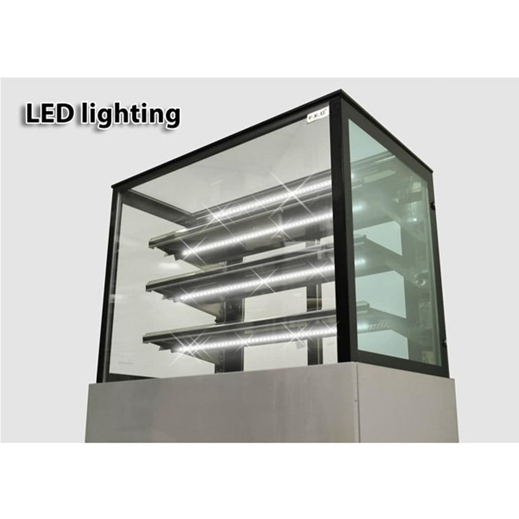 Bonvue H-SL830V Heated Food Display – 900mm, 420L, 4 Levels, Black Trim - Image 2