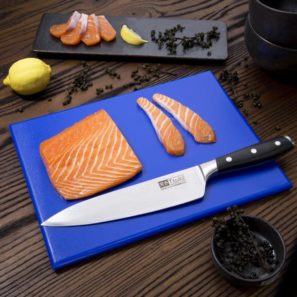 Hygiplas Blue High-Density Chopping Board – 305x229x12mm | Raw Fish Prep | HDPE - Image 2