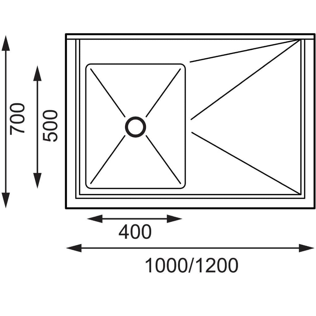 Vogue HC912 Single Bowl Sink – Right-Hand Drainer, 1000×700mm - Image 2