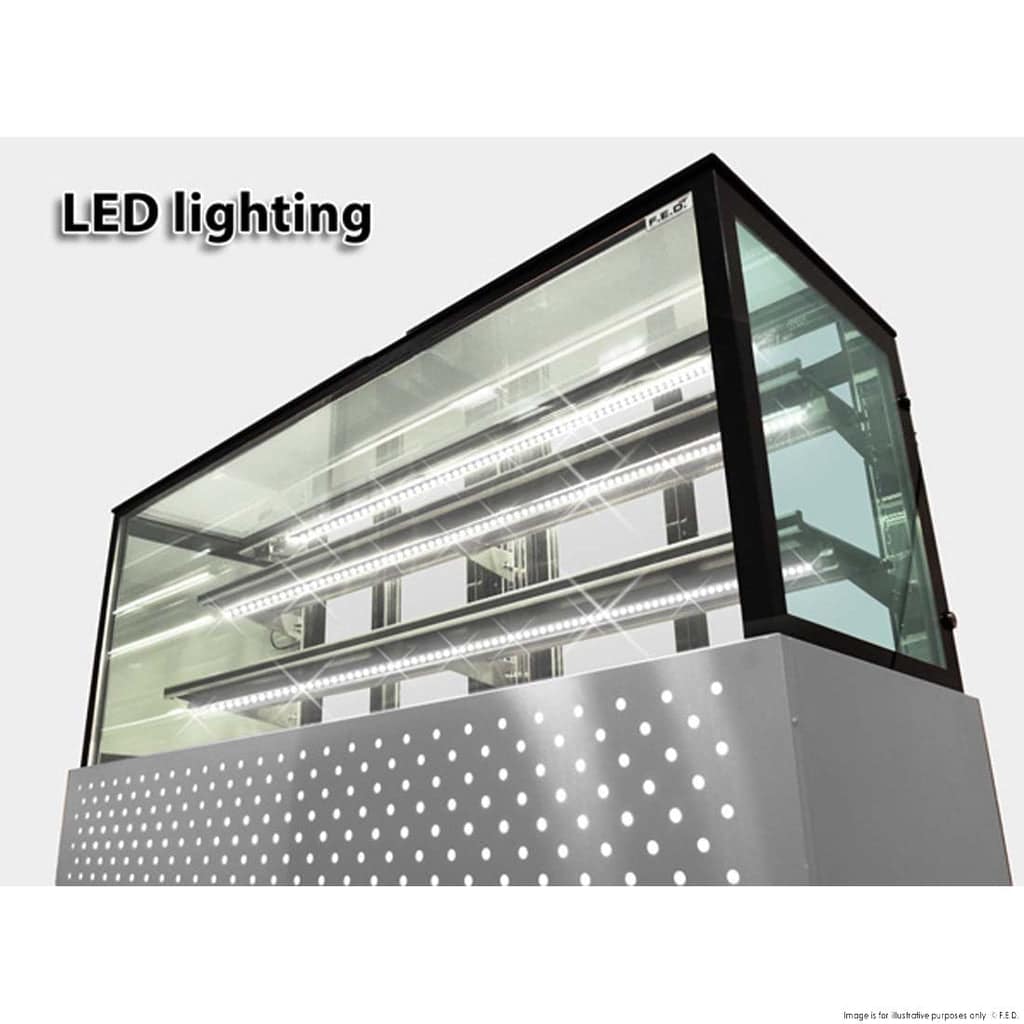 Bonvue SG090FE-2XB Heated Food Display – 900mm, 340L, Square, 2 Shelves - Image 2