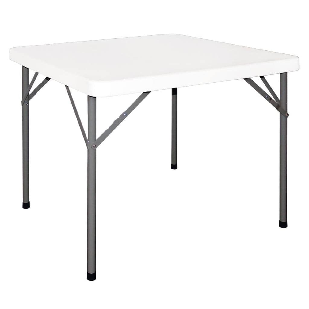 Bolero Y807 Square Foldaway Table, 880x880mm, Polyethylene Top, Steel Frame