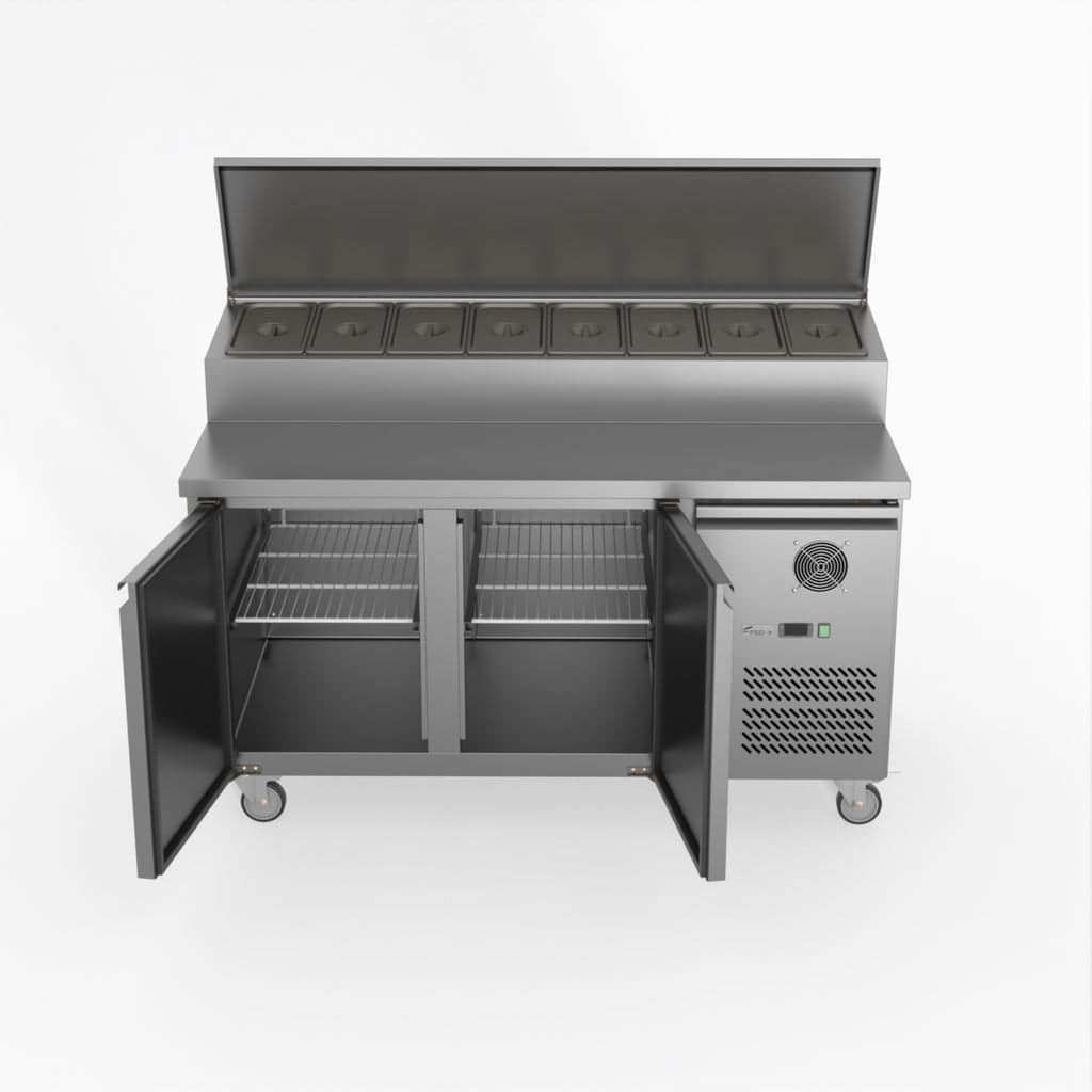 FED-X XSS8C15S2V Sandwich Counter – 390L Stainless Steel | Prep Station - Image 2
