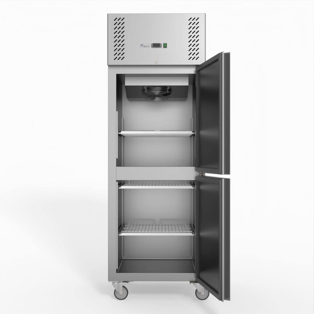 FED-X XURC600S1V Two Door Upright Fridge – 618L, R290, Stainless, Split Door - Image 2