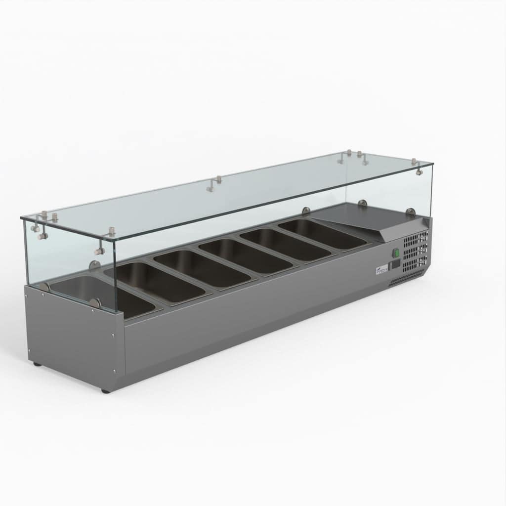 FED-X Flat Glass Salad Bench - XVRX1500/380 - Image 2