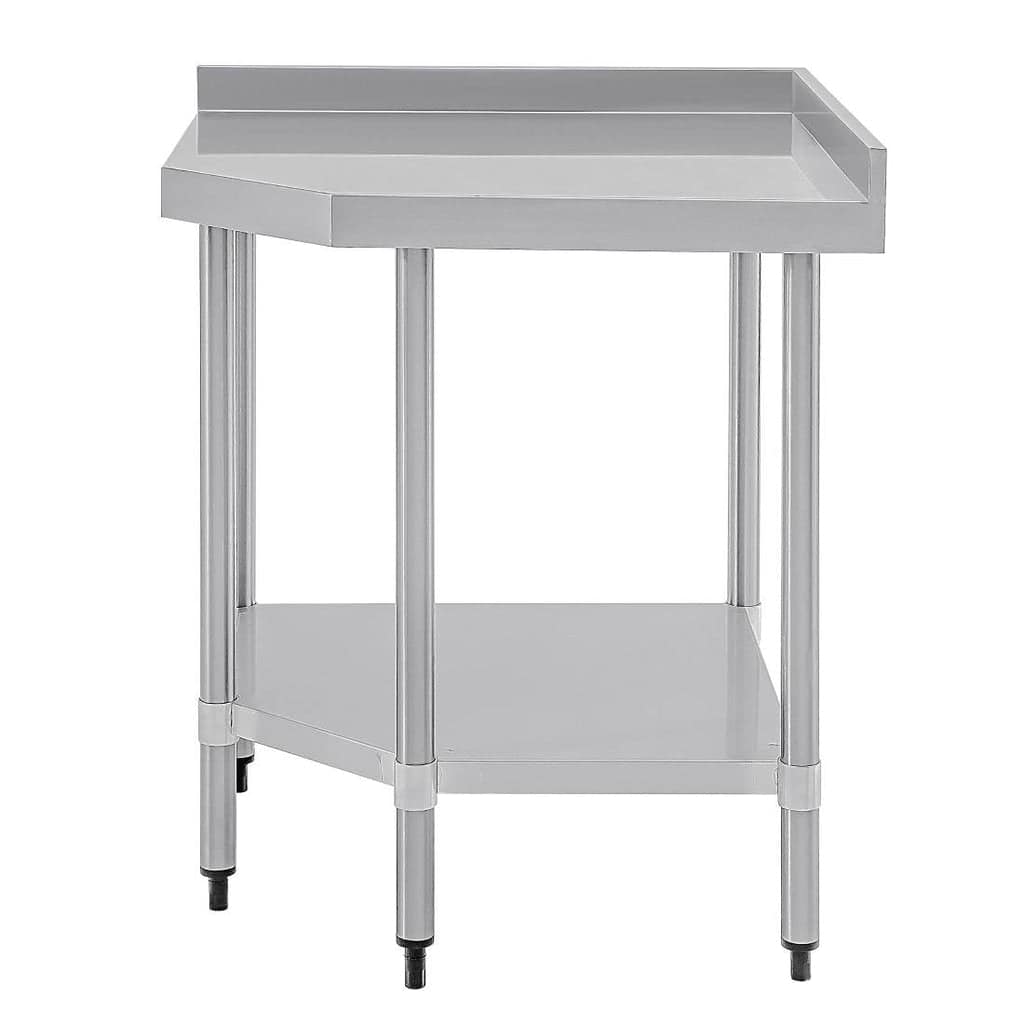 Vogue CB907 Stainless Steel Corner Table 600mm – Galvanised Undershelf - Image 2
