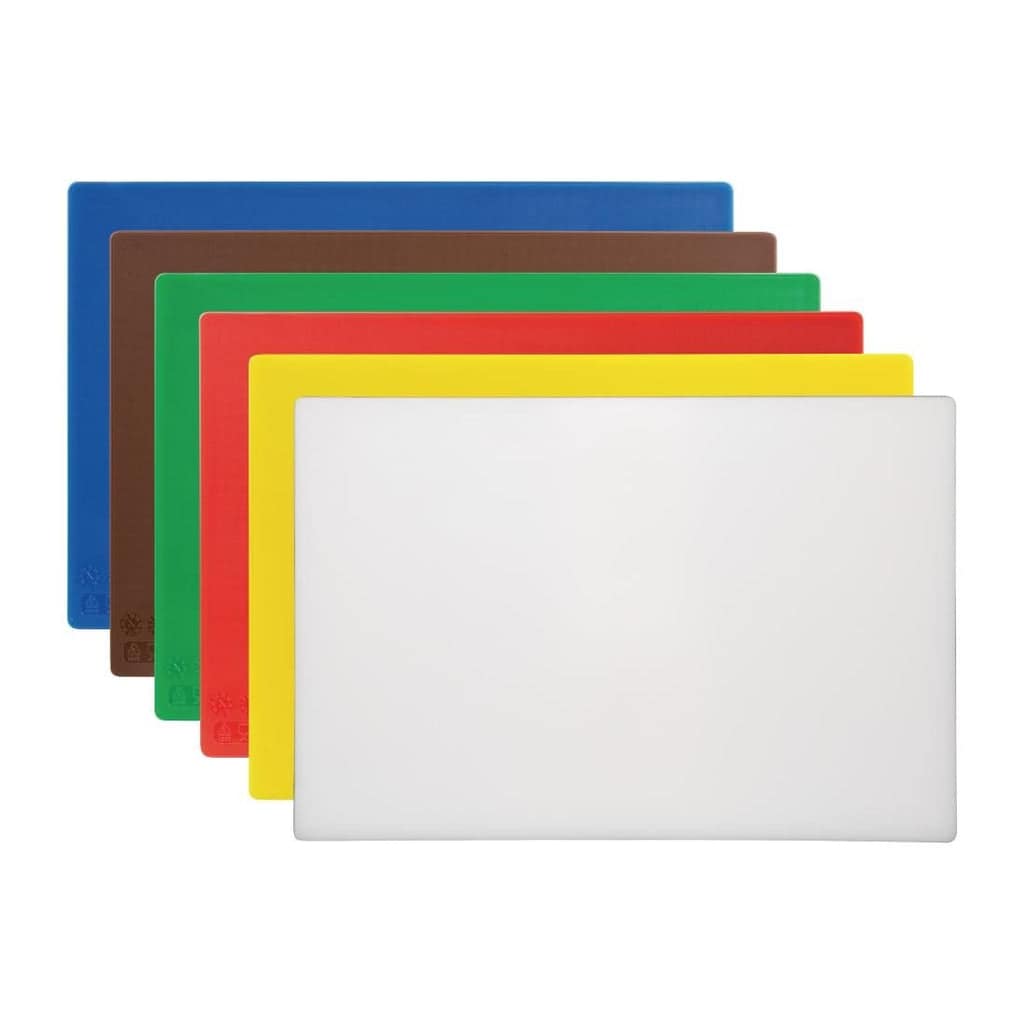 Hygiplas Antibacterial High Density Set of 6 Chopping Board Set - 450x300x12mm - Image 3