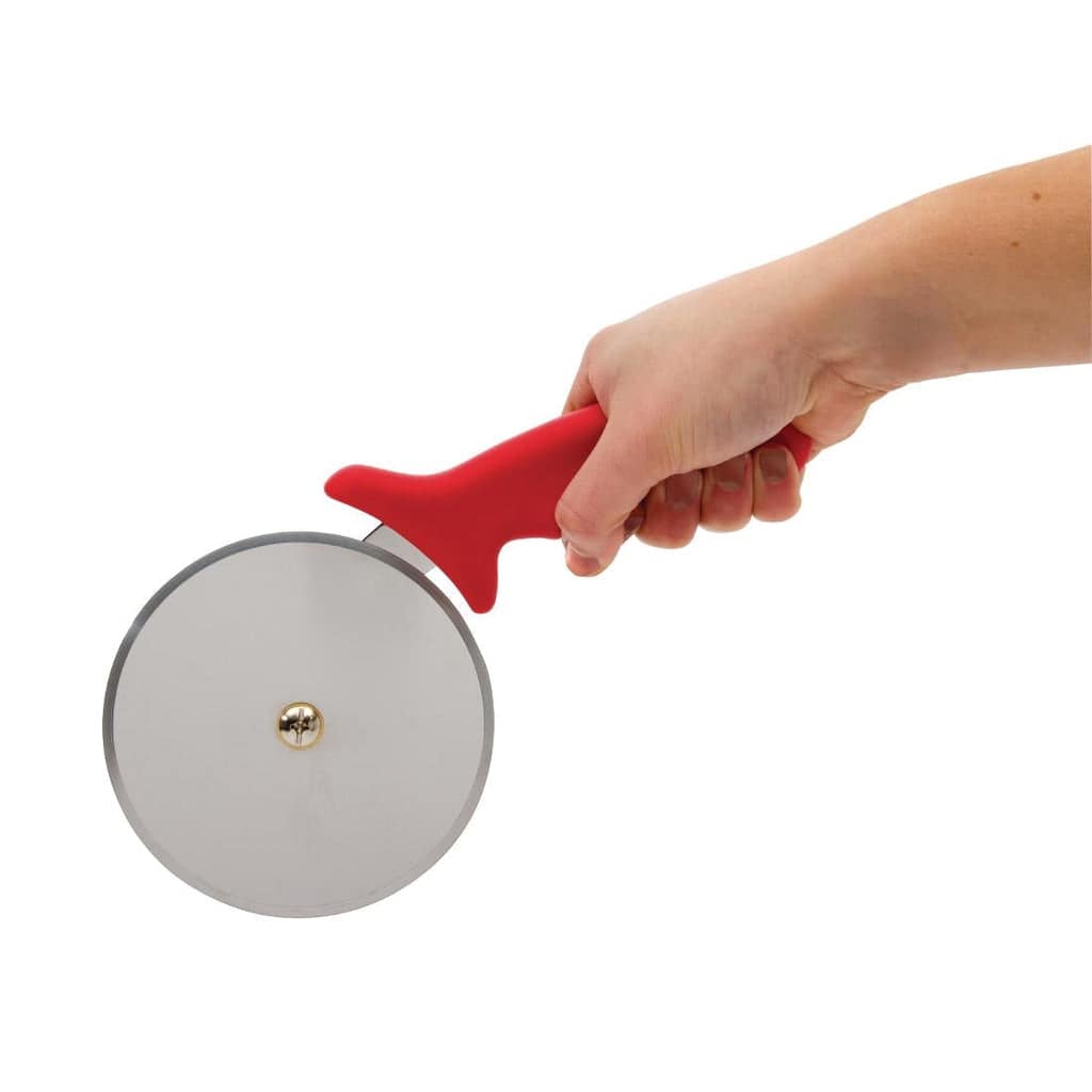 Hygiplas CC407 Red Pizza Wheel Cutter – 100mm Stainless Steel Blade - Image 2
